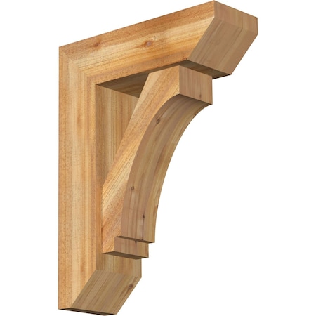 Ekena Millwork Imperial Slat Rough Sawn Bracket w/ Offset Brace, Western Red Cedar, 8"W x 24"D x 32"H BKT0806X24X32IMP06RWR